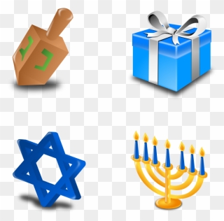Hannukah Icon Set Collection - Present Clip Art - Png Download