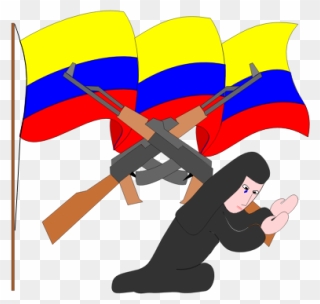 Colombian Guerilla Fighter Vector Image - Bandera De La Guerrilla Colombiana Clipart