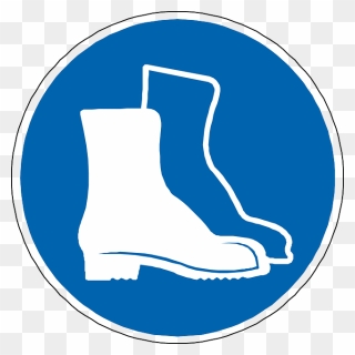 Foot Protection, Boots, Blue, Sign, Symbol, Icon - Safety Shoe Png Clipart