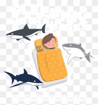 Sleeping With Sharks - Illustration Clipart