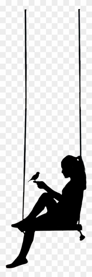 Girl On A Swing Silhouette Clipart