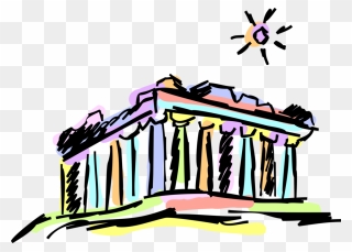 Vector Illustration Of Classical Greece Greek Temple Clipart