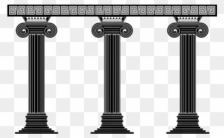 Three Columns - Greek Pillar Vector Png Clipart