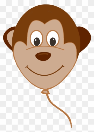 Monkey Face Balloon - Cartoon Clipart