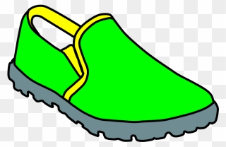 Sneakers, Slip-on, Bright Green, Bright Yellow Clipart