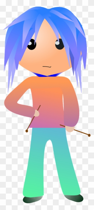 Anime Girl Blue Hair - Png Girl With Blue Hair Clipart Transparent Png