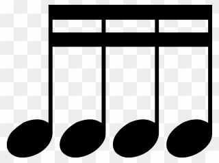 4 Sixteenth Notes Note Png, Picture - Sixteenth Note Eighth Note Clipart