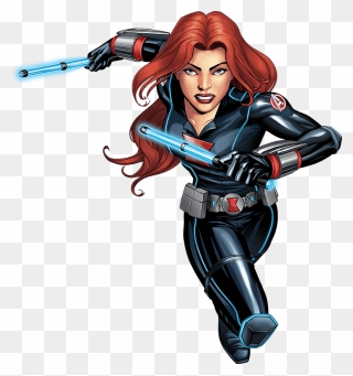 Transparent Black Widow Clipart - Marvel Black Widow Animated - Png Download