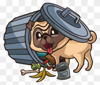 Bb Pl Garbage Pug-01 - Cartoon Clipart