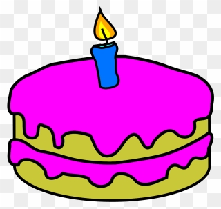 Birthday Cake 2 Candles Clipart