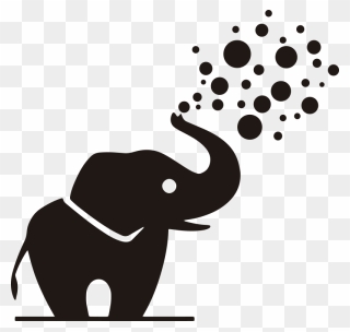 Bathroom With Little Elephant Wild Animal Sticker - Elefante Con La Trompa Hacia Arriba Dibujo Clipart