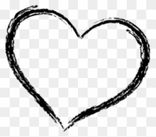 Black Heart Doodle Clipart - Transparent Scribble Heart Png