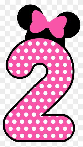 Number 4 Clipart Polka Dot - Numero 2 Minnie Png Transparent Png