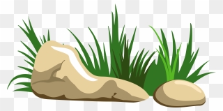 Transparent Stones Clipart - Png Rocks And Grass Clipart