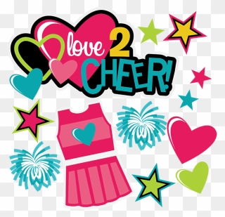 Football And Cheer Clipart Banner Transparent Download - Love To Cheerleading - Png Download