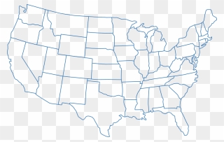 Transparent United States Map Silhouette - Clip Art Usa Map - Png Download