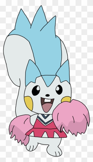#pokemon #pachirisu #cute #kawaii #blue #white #pink - Pachirisu Cheerleader Clipart