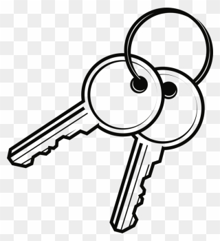 Line Art,key,lock And Key - Clip Art Of Key - Png Download