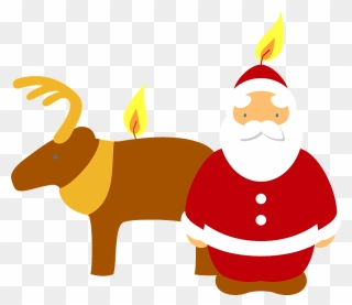 Christmas Candle Clipart - Cartoon - Png Download