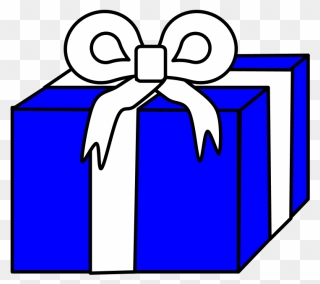 Gift, Ribbon, Hanukkah, Blue, White - Cartoon Black And White Gift Png Clipart