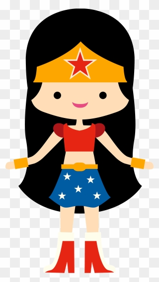 Transparent Supergirl Clipart - Mulher Maravilha Cute Png