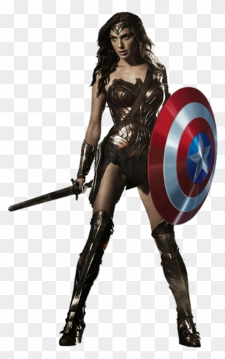 Wonder Woman Batman Superman Cyborg Female - Wonder Woman With Shield Clipart