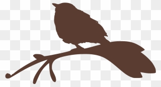 Silhouette Bird On A Twig Art Clipart