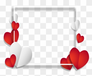 #mq #red #silver #hearts #love #heart #frames #border - Wedding Heart Png Clipart