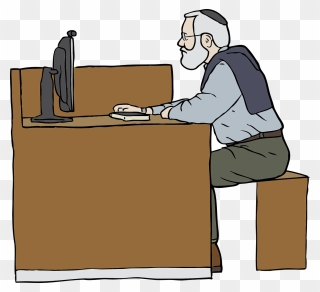 Person At Desk Cartoon Clipart