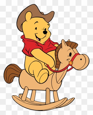 Transparent Pinwheel Clipart - Winnie The Pooh Riding A Horse - Png Download