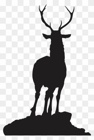 Reindeer Silhouette Elk Roe Deer - Deer Face On Silhouette Clipart