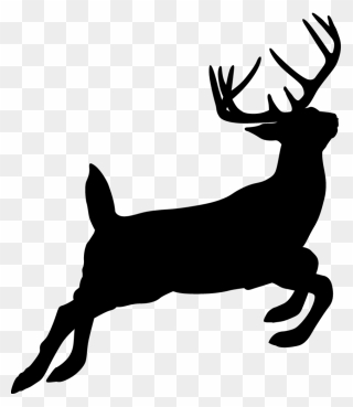 Reindeer Silhouette White-tailed Deer Hunting - Hunting Deer Silhouette Clipart