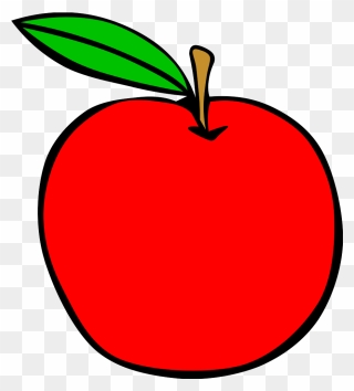 Red Apple With A Green Leaf - Apple Clipart - Png Download