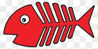 Cartoon Fishbone Red - Colored Fish Bone Clipart - Png Download