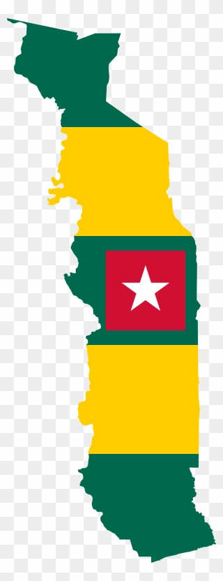 Flag Map Of Togo Clipart