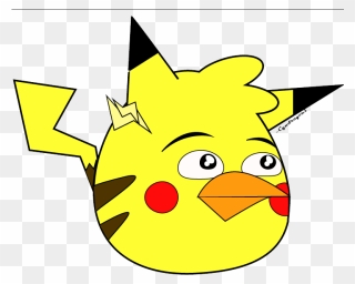 Angry Pikachu Png Transparent Image - Angry Bird And Pikachu Png Clipart