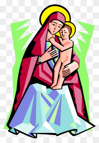 Vector Illustration Of Virgin Mary Mother Of God With - Png Of Mother Mary Clipart