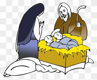 Transparent Nativity Scene Clipart - Christmas Coloring Pages - Png Download