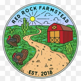 Red Rock Farmstead - Illustration Clipart