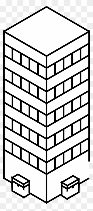 Iso City Tower 1 Black White Pinterest Clipartist- - Clip Art Skyscraper Black And White - Png Download
