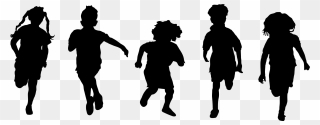 Silhouette School Children Clipart - Children Running Silhouette Png Transparent Png