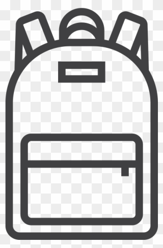 School Kit - Backpack Clipart Black And White - Png Download