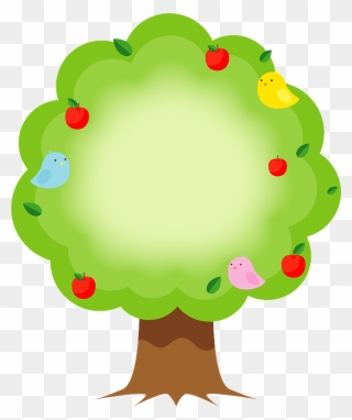Tree Bird Apple Clipart - イラスト リンゴ の 木 - Png Download