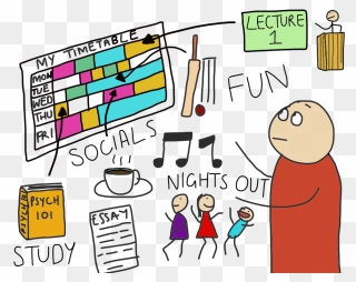 Learning Clipart Independent Learning - Student Time Management Cartoon - Png Download