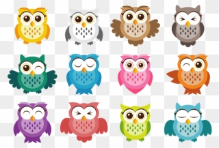 Cute Owl Vector Icons - Owl Cute Png Clipart