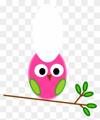 Owls On A Branch Cartoon Clipart