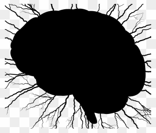 Clipart Brain Black And White - Clip Art Black Brain - Png Download