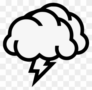 Storm Cloud Clipart Black And White - Thunderstorm Clipart Black And White - Png Download