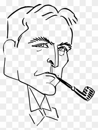 Transparent Smoke Clipart Black And White - Man With A Pipe Clipart - Png Download