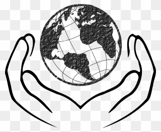 Globe Black And White - Save The Mother Earth Drawing Clipart